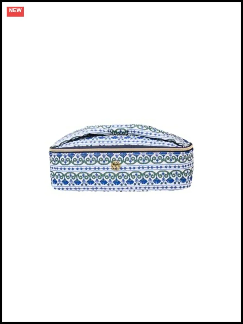 Compact Travel Makeup Case with Bow Handle - Nylon Pouch